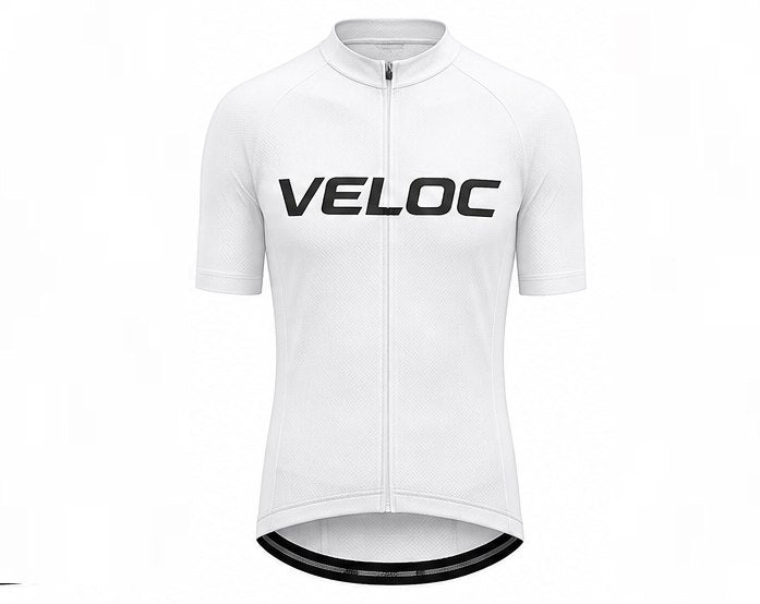 VELOC White Short Sleeve Cycling Jersey