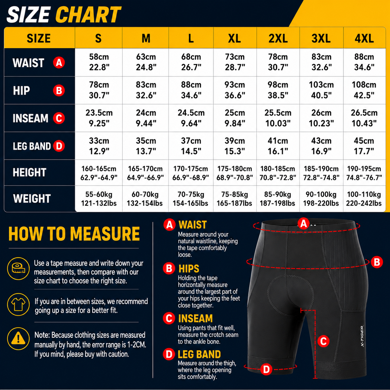 Cycling Shorts Breathable Slim Fit with Shock Absorption Pad