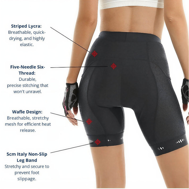 Womens Bicycle Shorts and Bib Shorts - Quick Dry and Breathable Padded
