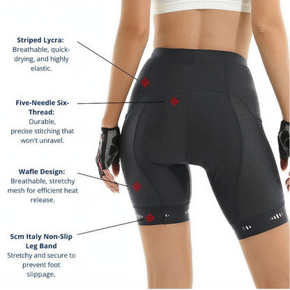 Womens Bicycle Shorts and Bib Shorts - Quick Dry and Breathable Padded