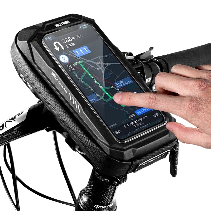 Handlebar Bag Rainproof with Phone Screen – Hard shell PU + EVA