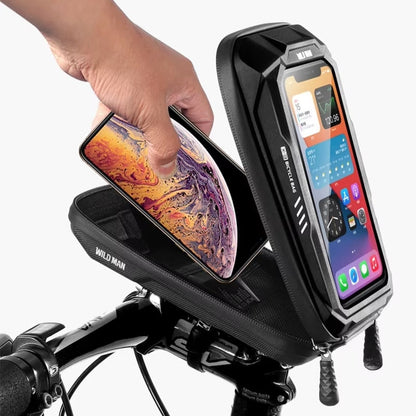 Handlebar Bag Rainproof with Phone Screen – Hard shell PU + EVA