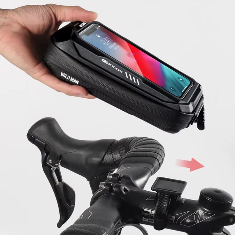 Handlebar Bag Rainproof with Phone Screen – Hard shell PU + EVA
