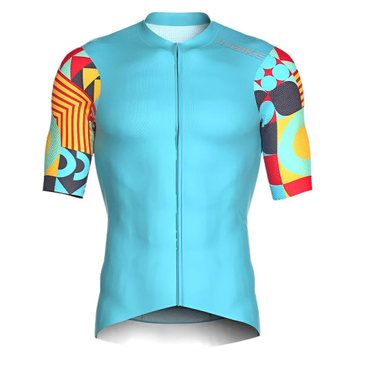 Cycling Jersey – Blue Short Sleeve Quick-Dry with Full Zipper