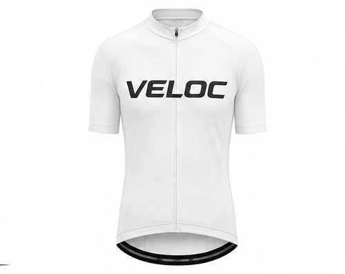 VELOC White Short Sleeve Cycling Jersey
