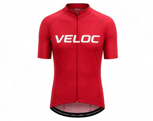 VELOC Red Short Sleeve Cycling Jersey