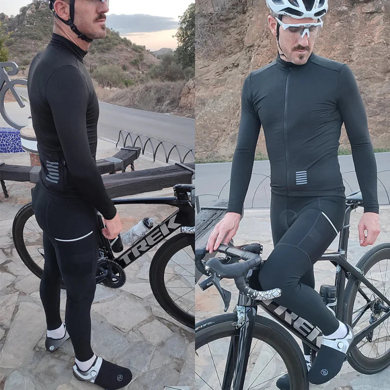 Cycling Jersey Long Sleeve Thermal Fleece Full-Zip